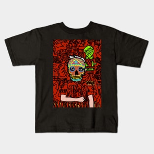 Revolutionary Art: BAO Movement" - Striking MaleMask NFT with MexicanEye Color and DarkSkin Color Kids T-Shirt